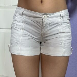 White cargo utility shorts